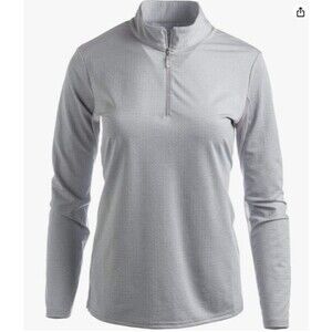 Bette & Court Swing Mock Long Sleeve Golf Shirt Medium Heather Gray